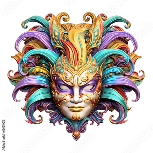 Mardi gras mask, PNG, Transparent background, Generative ai