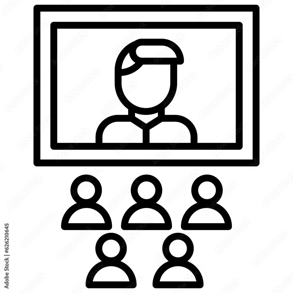 Outline Online Meeting icon Outline Online Meeting icon