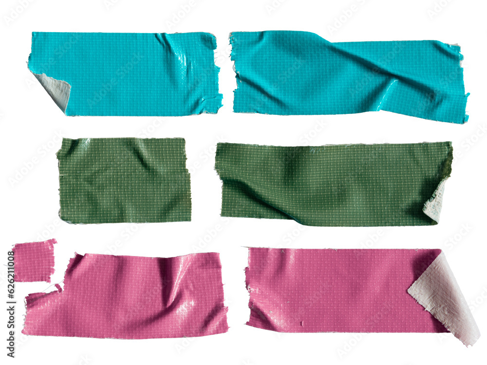 Blue, green and pink cloth tape