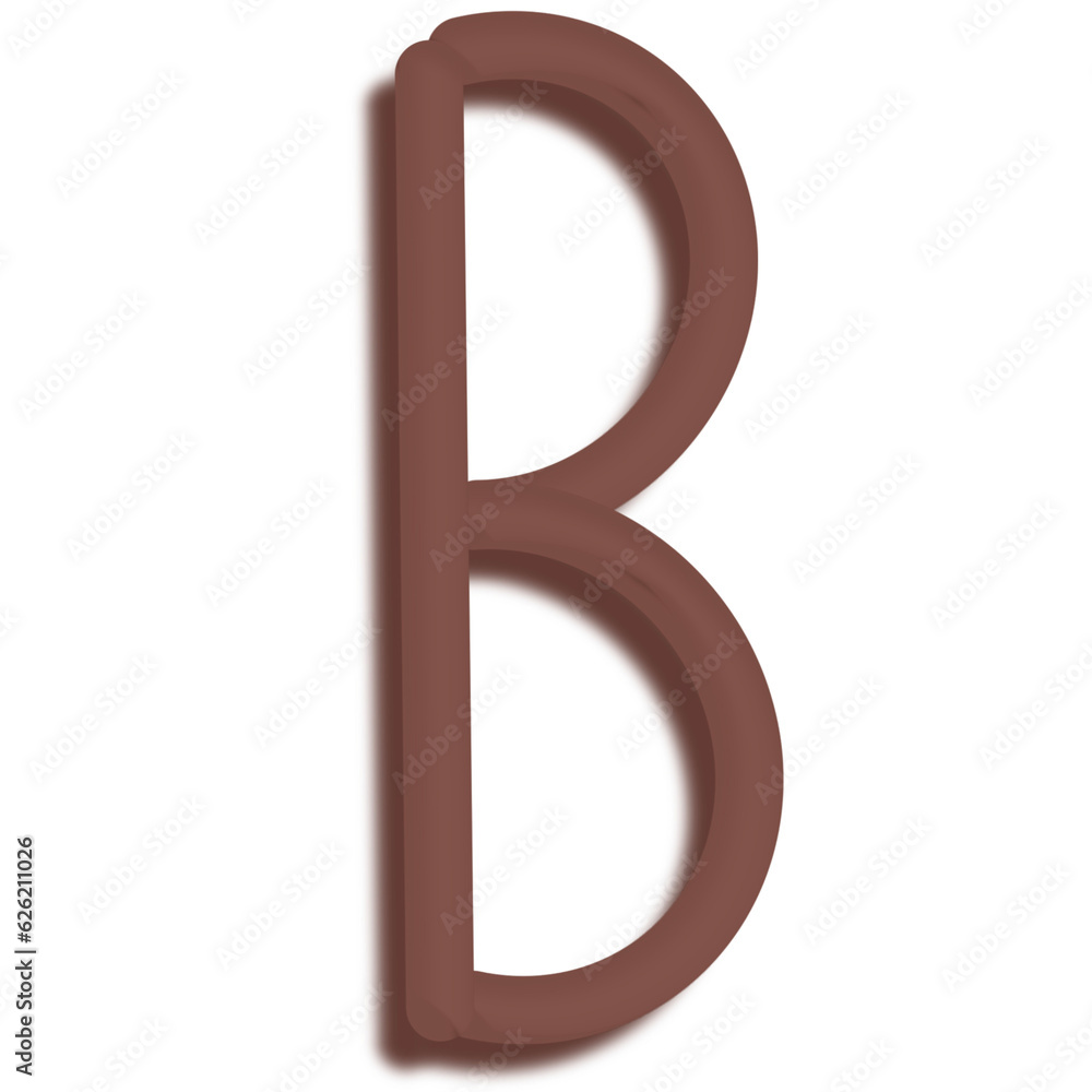 Uppercase English alphabet 3D model is self-drawn.