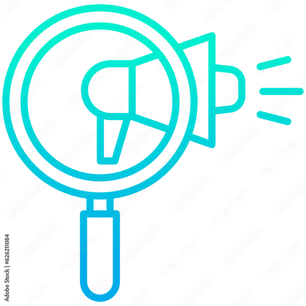 Outline gradient Ads Search icon Outline gradient Ads Search icon