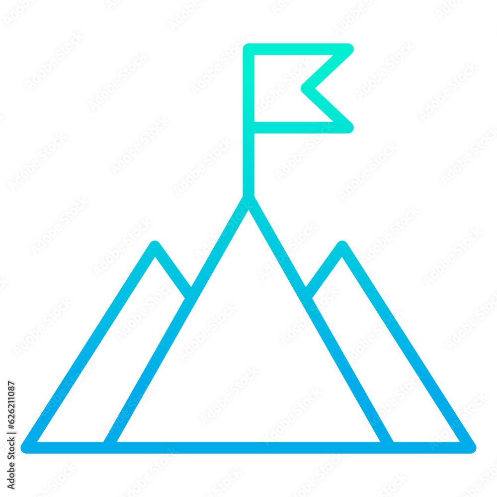 Outline gradient Achievement flag icon