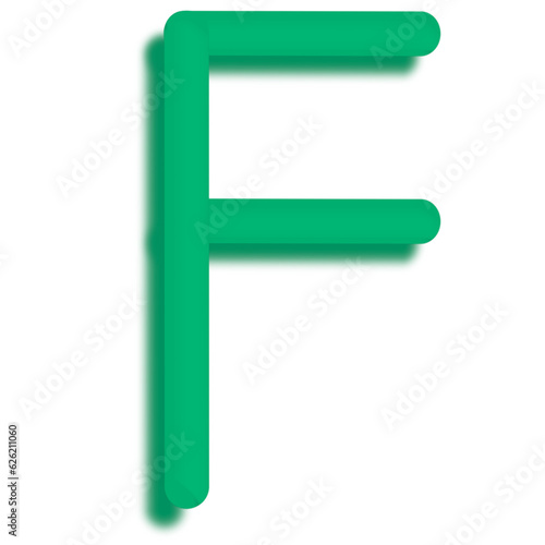 Uppercase English alphabet 3D model is self-drawn.