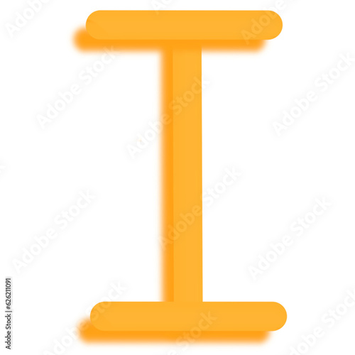 Uppercase English alphabet 3D model is self-drawn.