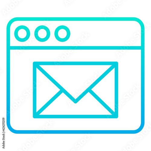 Outline gradient Email browser icon
