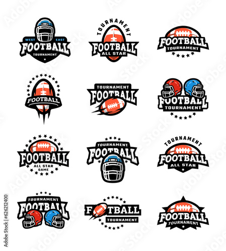 American football game logo set.