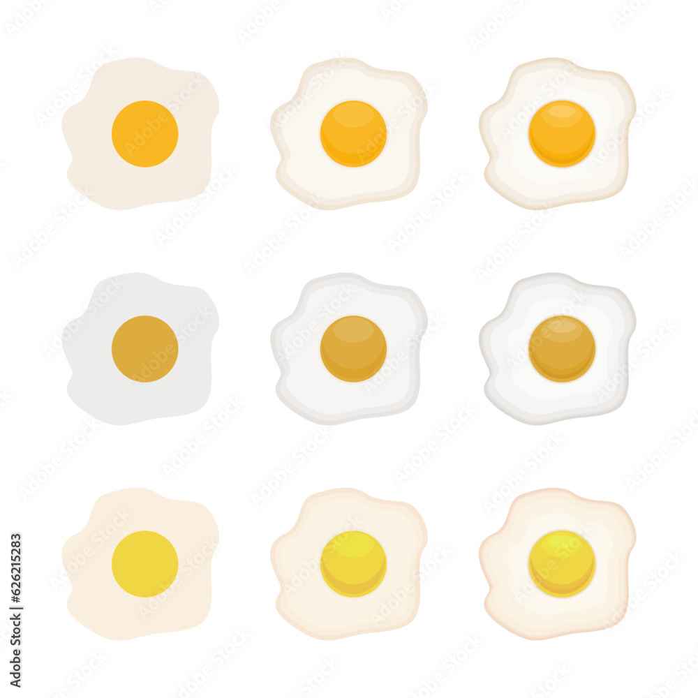A vector drawn fried egg illustration with various colors and amount of details A vector drawn fried egg illustration with various colors and amount of details