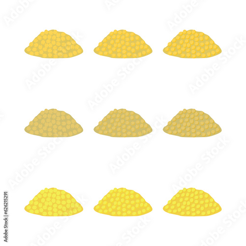 A vector drawn millet illustration with various colors and amount of details
