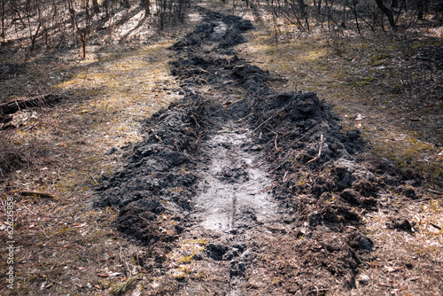 Fotografie Strip of broken ground