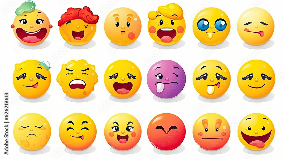 Set of Emoticon emoticons with different emotions.