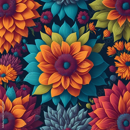 Wallpaper Mural seamless pattern of real flowers. abstract colorful flowers background. Torontodigital.ca