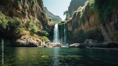 Amazing beautifull waterfall. Generative AI © Fly Frames