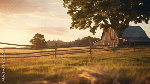 a barn in a field