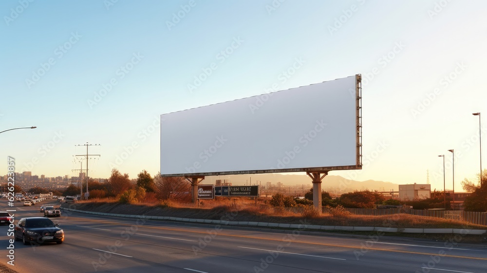 Empty billboard near highway Empty billboard near highway