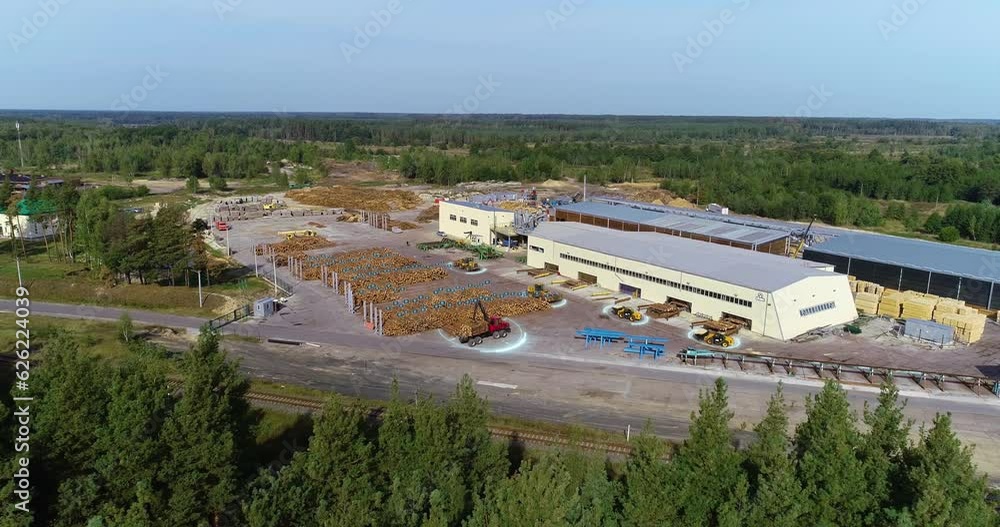 Visualization of a modern sawmill. The concept of a modern sawmill ...