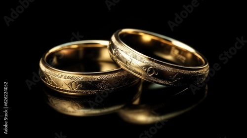 Pair of golden wedding rings