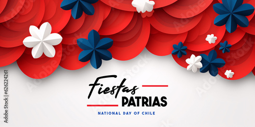 Chile Independence Day. Happy National Holiday Fiestas Patrias. September 18 Background Design. photo