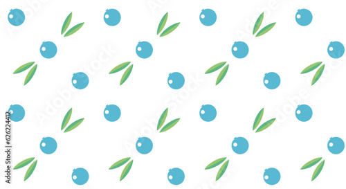 Vector seamless background in scandinavian style geometric patterns blue berries on a white background Vector EPS10