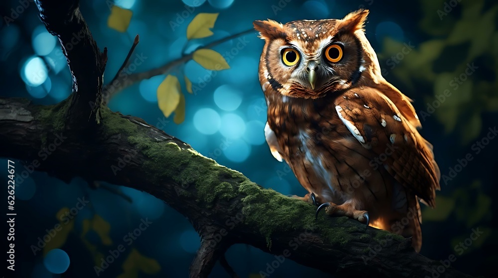 an owl on a tree branch an owl on a tree branch