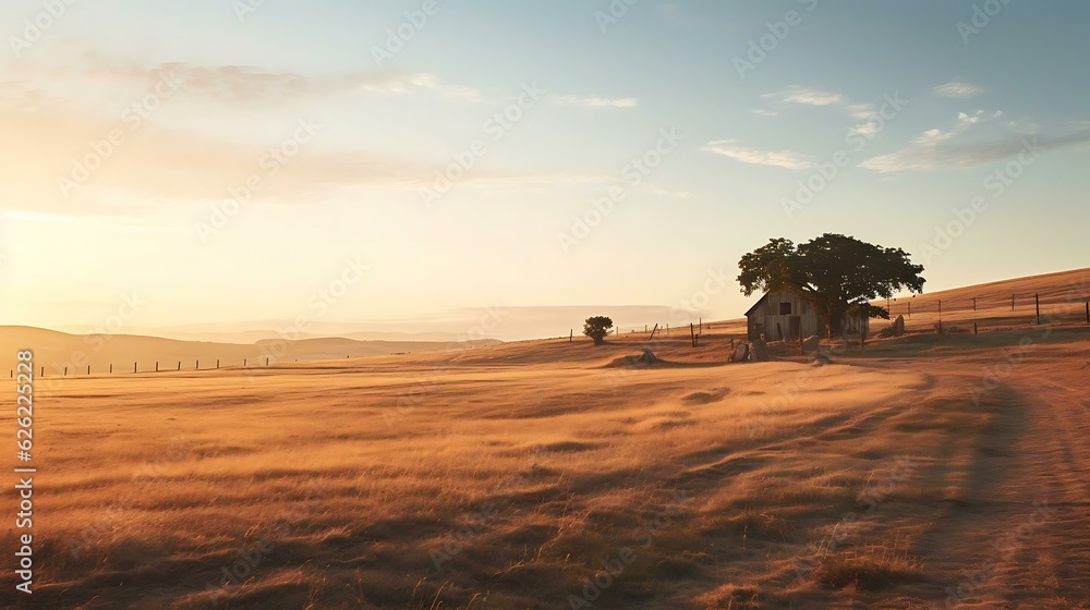 Obraz premium a large open field with trees
