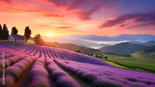a field of purple flowers