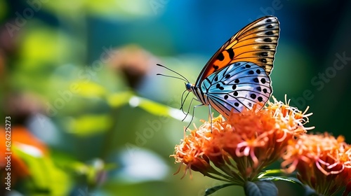 a butterfly on a flower photo