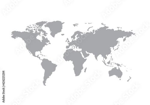 Fototapeta Naklejka Na Ścianę i Meble -  World map, globe country background, black and white, gray color, vector illustration.