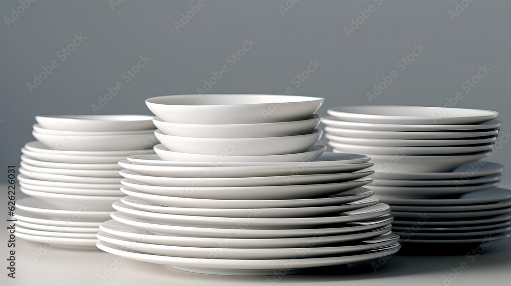 various size dish, bowl, plate