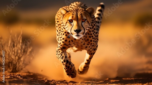 a leopard running in the wild