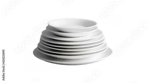 white plates stacked in layer