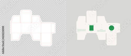 Cardboard box template. Cosmetic package box design. Vector illustration.