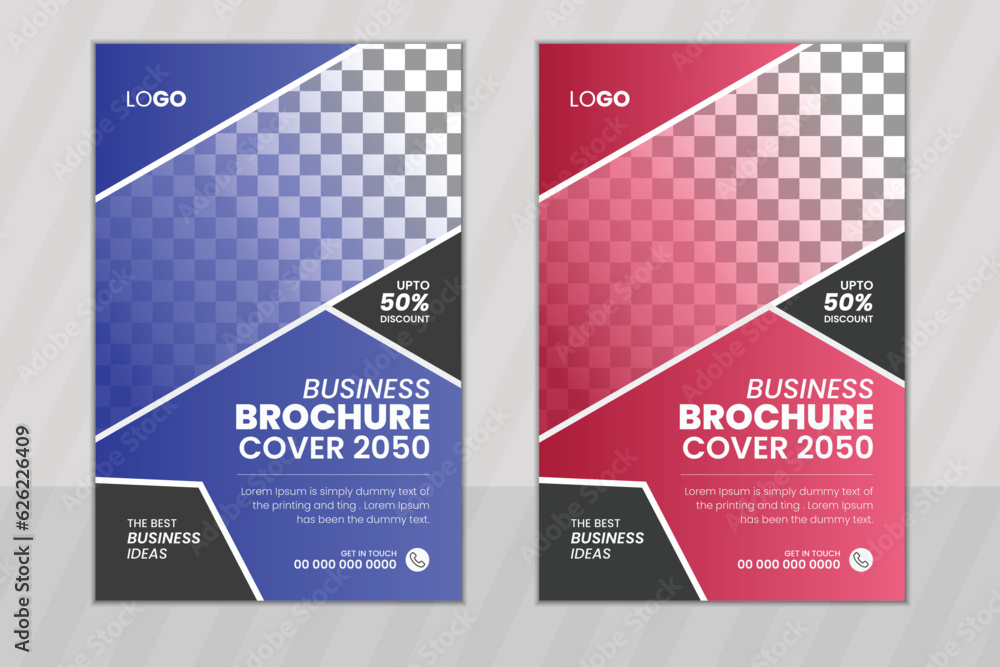 Fototapeta premium Modern Corporate promotional business brochure cover design template or annual report template
