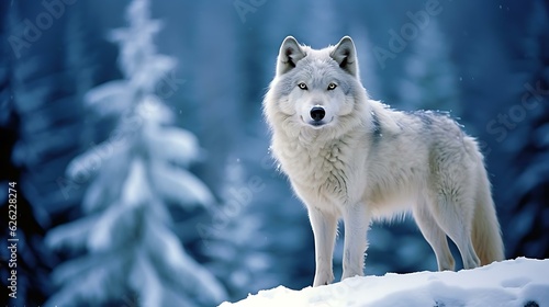 a white wolf in the snow