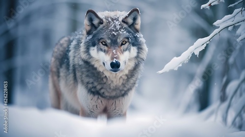 a wolf in the snow