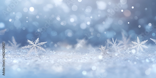 Winter Wonderland: Macro Texture of Snow with Bokeh Highlights Natural Snowdrift Close-Up: Capturing Abstract Light and Texture  © Faiza