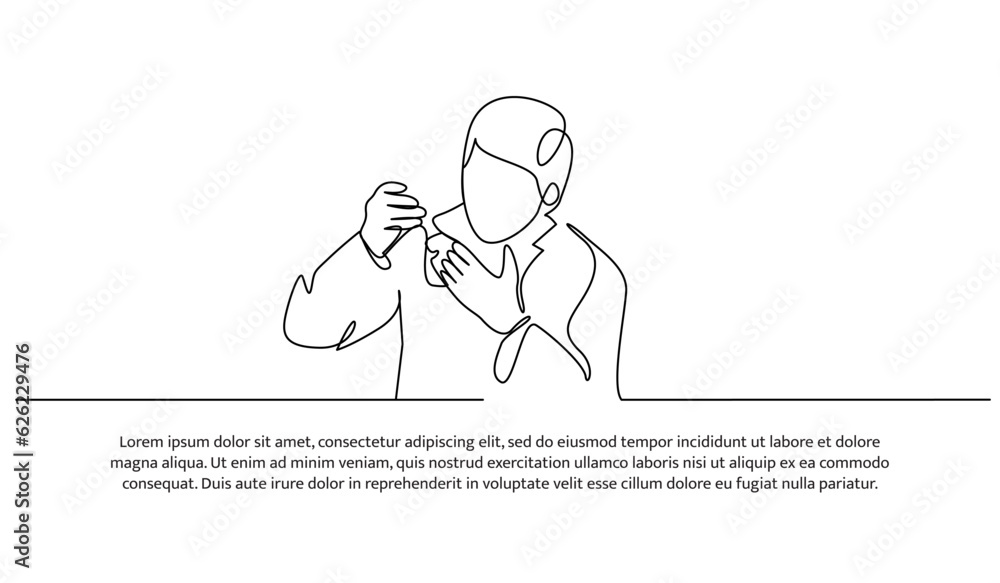 Continuous line design of the man doing lab testing. Decorative elements are drawn on a white background. Continuous line design of the man doing lab testing. Decorative elements are drawn on a white background.