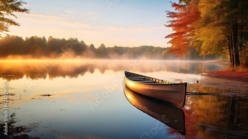 Fototapeta Naklejka Na Ścianę i Meble -  a boat on a lake