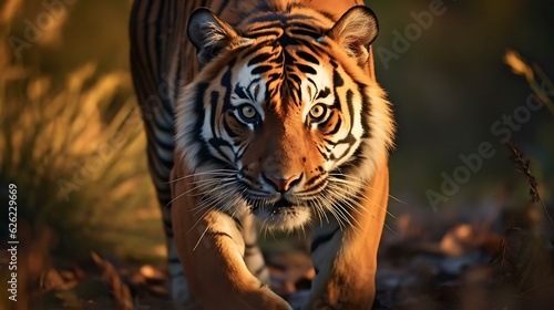a tiger walking in the wild
