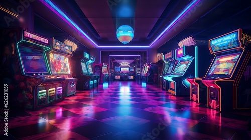a row of arcade games photo