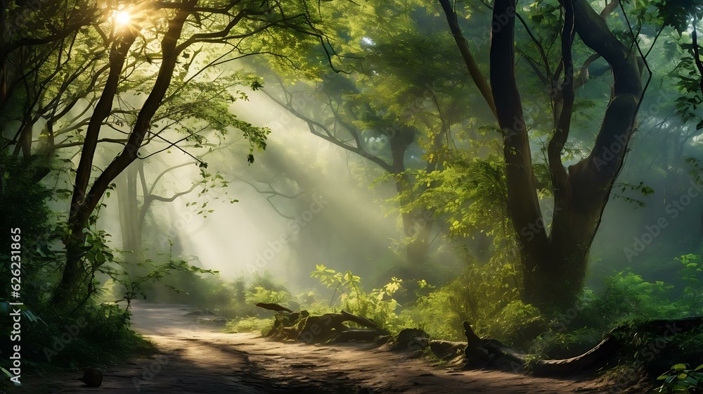 Obraz premium a path through a forest