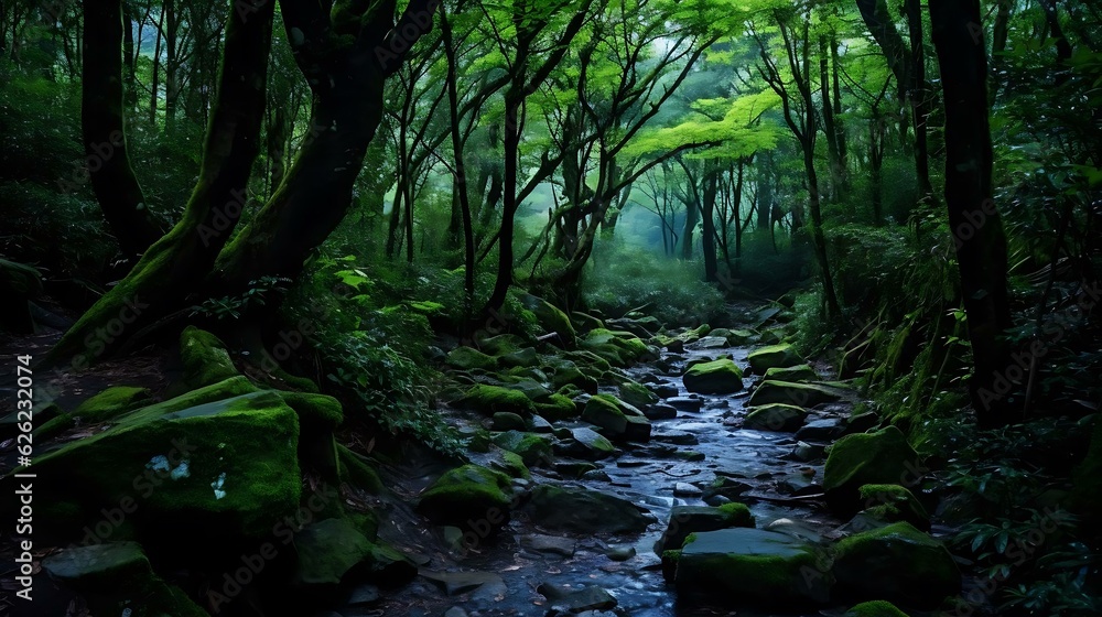 Obraz premium a stream in a forest