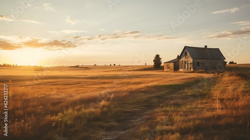 a house in a field