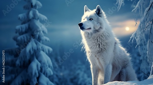 a white wolf in the snow