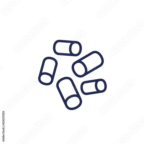 wood pellets icon, line pictogram