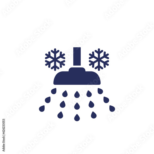 cold shower icon on white