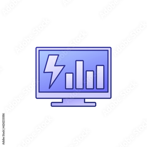 electric consumption icon with outline