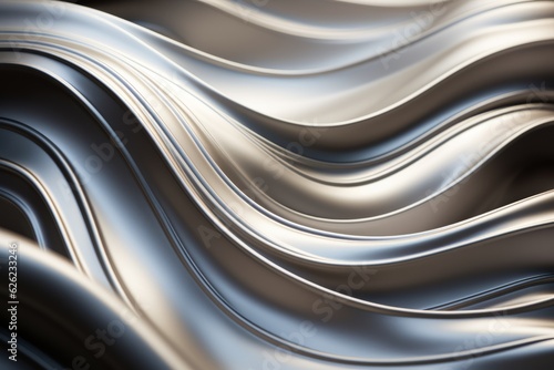 Smooth fluid curves. Liquid Metal waves. Background image