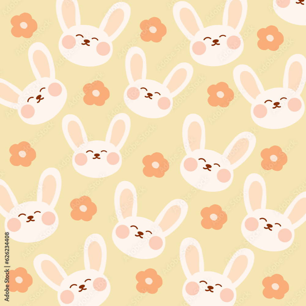 seamless pattern with bunnies and flowers seamless pattern with bunnies and flowers