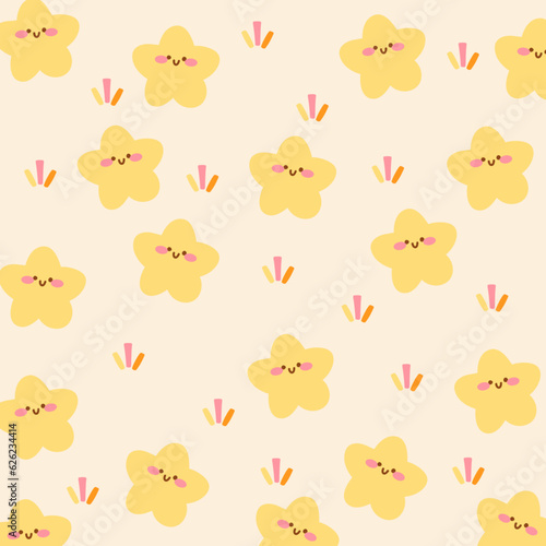 Seamless pattern with star. Cute star vector seamless Pattern isolated repeat background wallpaper.