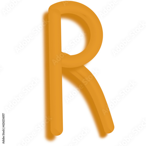 Uppercase English alphabet 3D model is self-drawn.